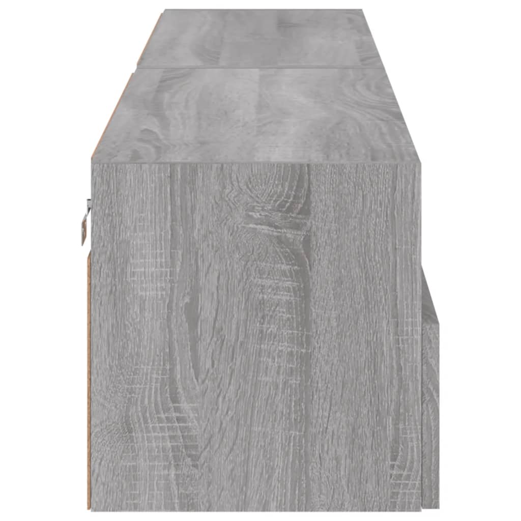 2 db szürke sonoma szerelt fa fali TV-szekrény 80 x 30 x 30 cm