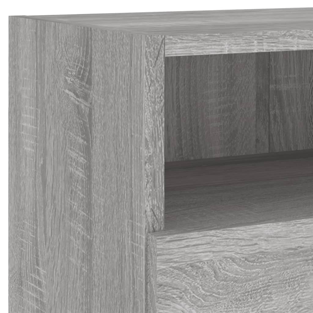 2 db szürke sonoma szerelt fa fali TV-szekrény 80 x 30 x 30 cm