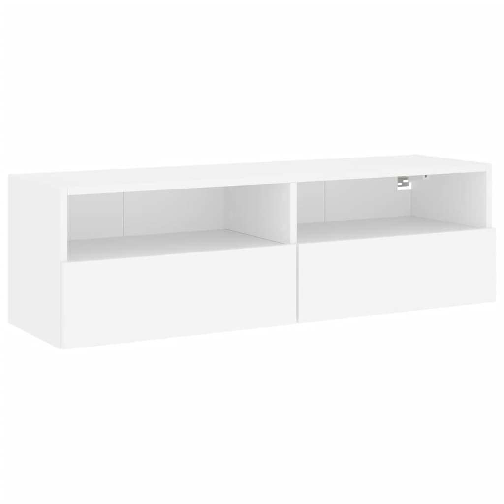 fehér szerelt fa fali TV-szekrény 100 x 30 x 30 cm