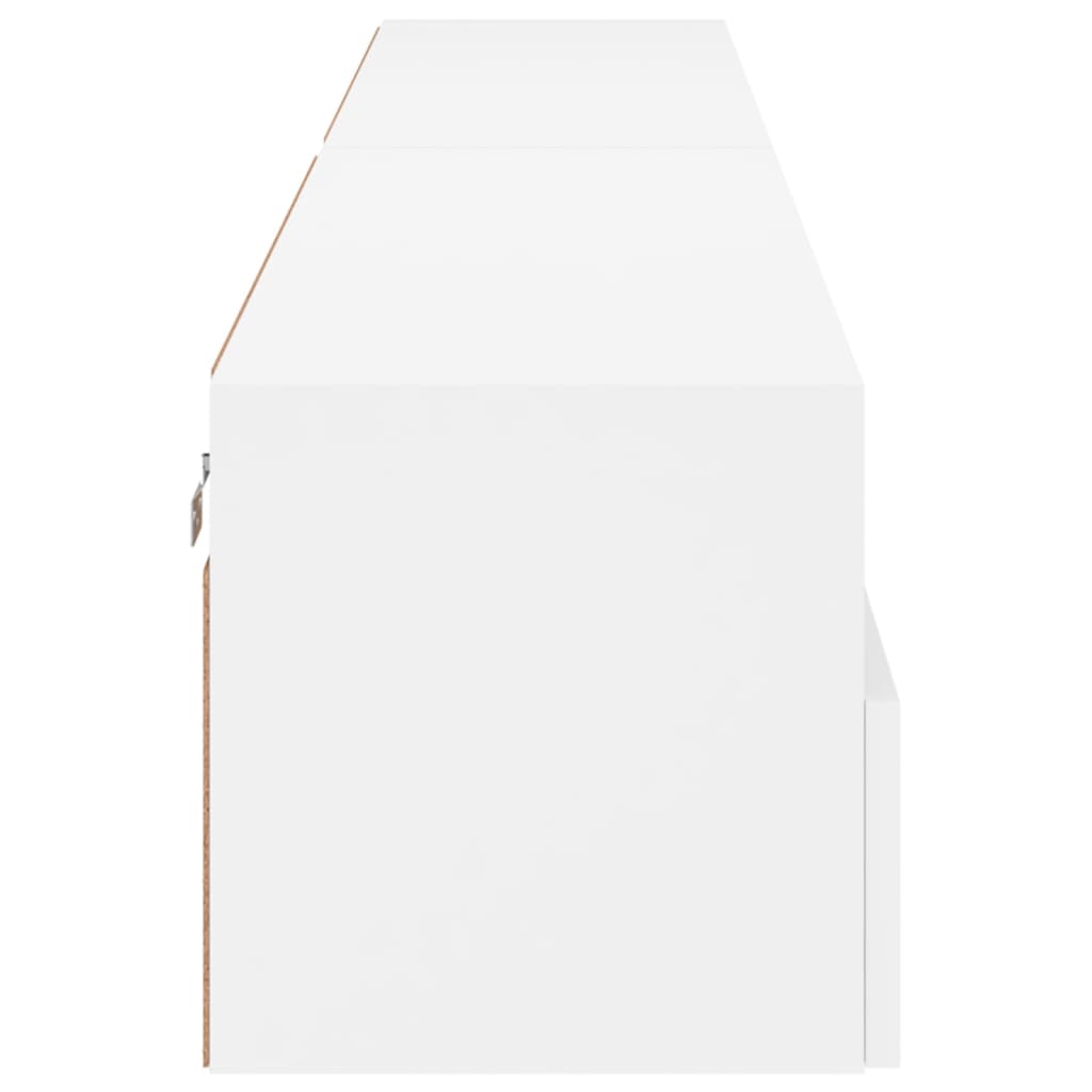 2 db fehér szerelt fa fali TV-szekrény 100 x 30 x 30 cm