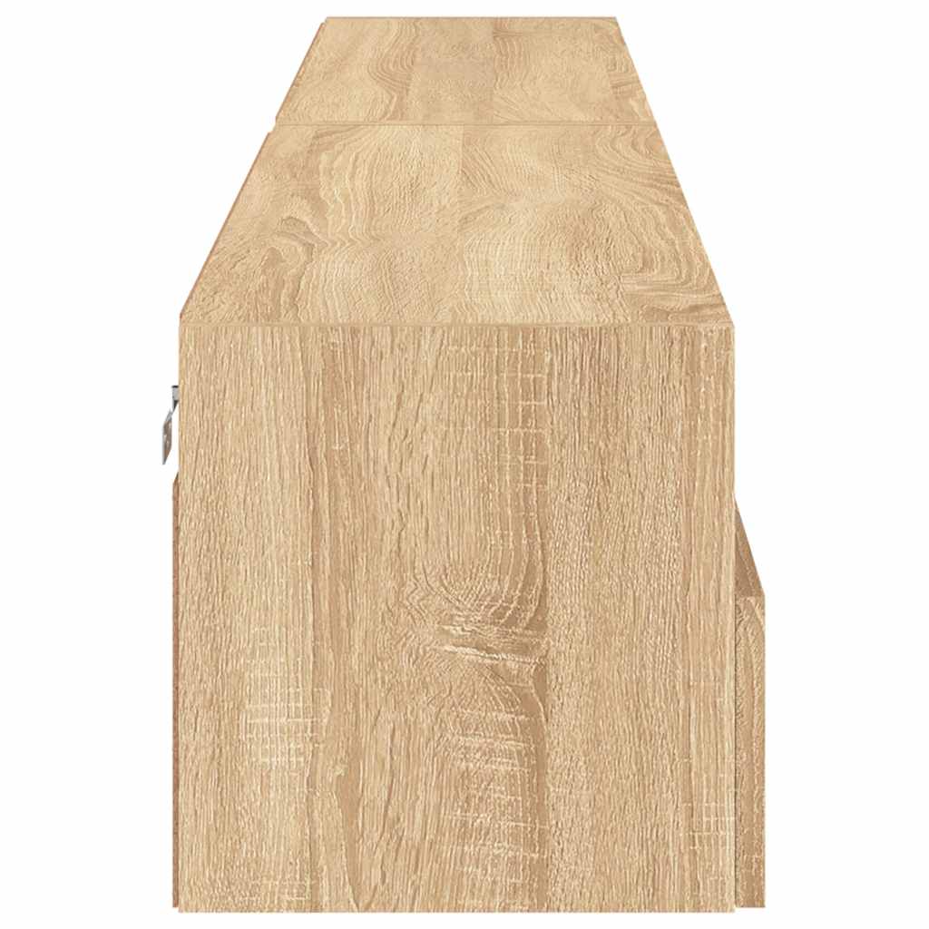 2 db sonoma tölgyszín szerelt fa fali TV-szekrény 100x30x30 cm