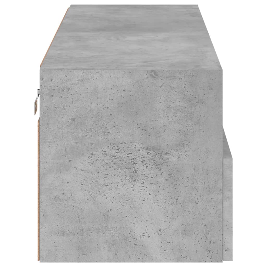 betonszürke szerelt fa fali TV-szekrény 100 x 30 x 30 cm