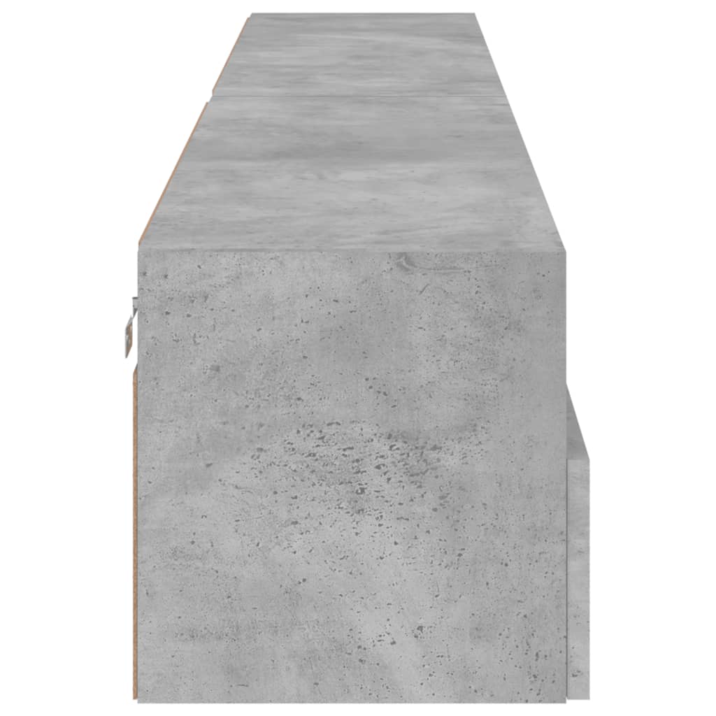 2 db betonszürke szerelt fa fali TV-szekrény 100x30x30 cm