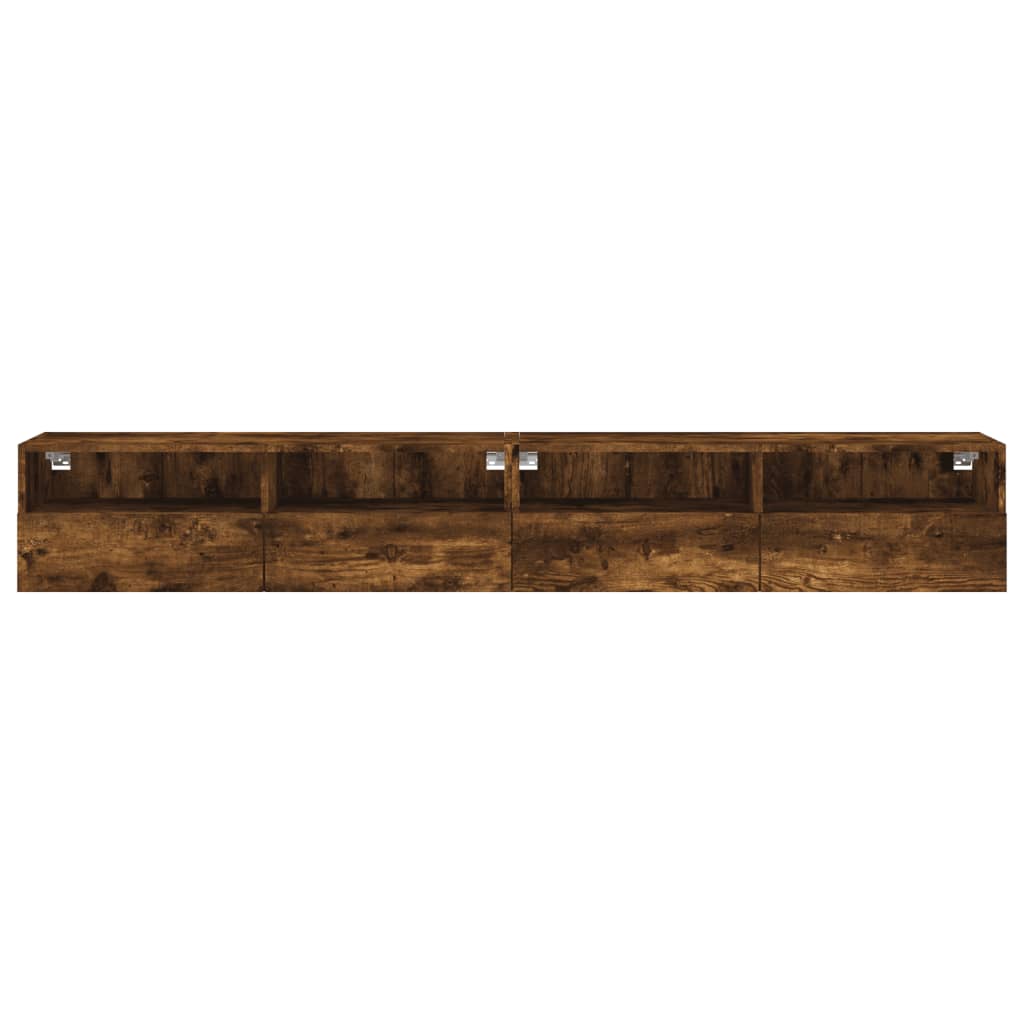 2 db füstös tölgy színű szerelt fa TV-szekrény 100 x 30 x 30 cm