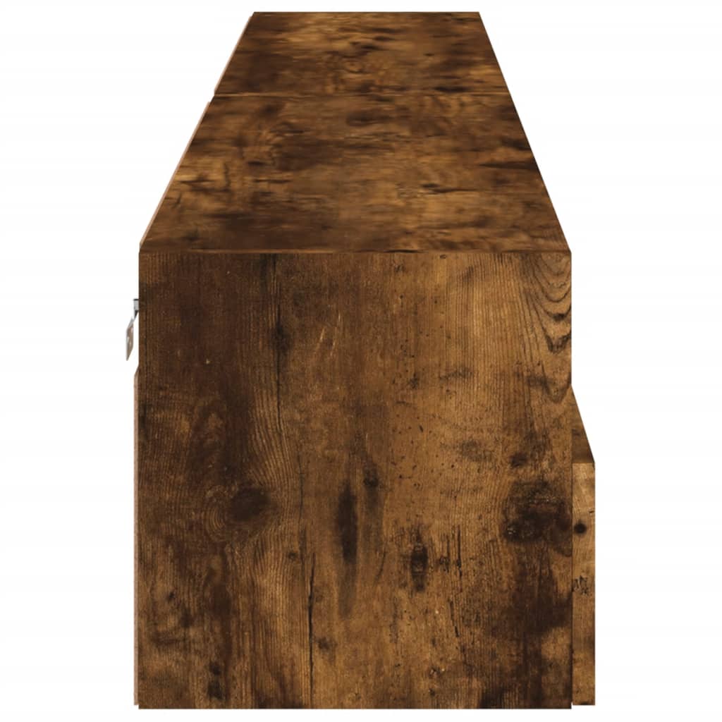 2 db füstös tölgy színű szerelt fa TV-szekrény 100 x 30 x 30 cm