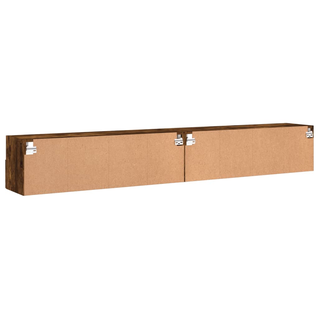 2 db füstös tölgy színű szerelt fa TV-szekrény 100 x 30 x 30 cm