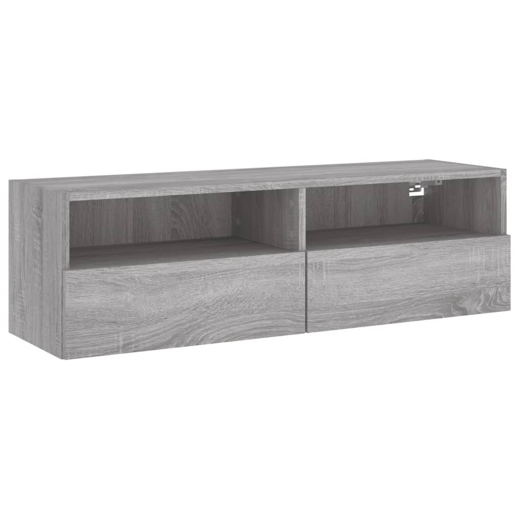 szürke sonoma színű szerelt fa TV-szekrény 100 x 30 x 30 cm