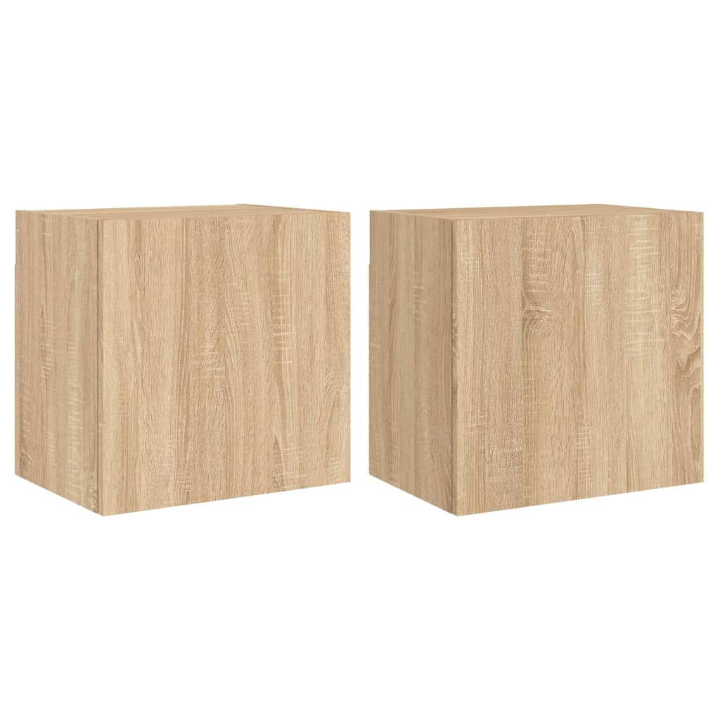 2 db sonoma tölgy szerelt fa fali TV-szekrény 40,5 x 30 x 40 cm