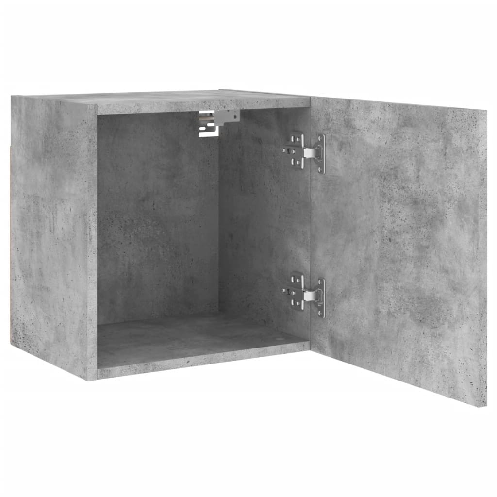 2 db betonszürke szerelt fa fali TV-szekrény 40,5 x 30 x 40 cm