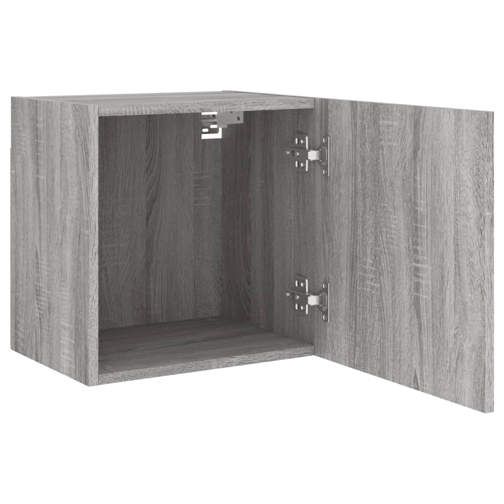 2 db szürke sonoma szerelt fa fali TV-szekrény 40,5x30x40 cm