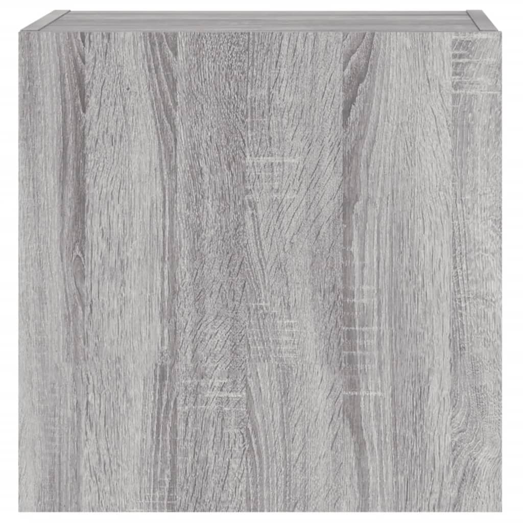 2 db szürke sonoma szerelt fa fali TV-szekrény 40,5x30x40 cm