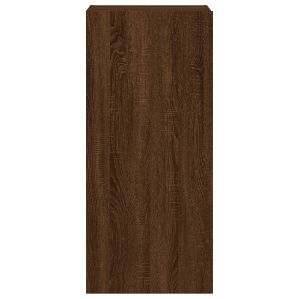 barna tölgyszínű szerelt fa fali TV-szekrény 40,5 x 30 x 90 cm