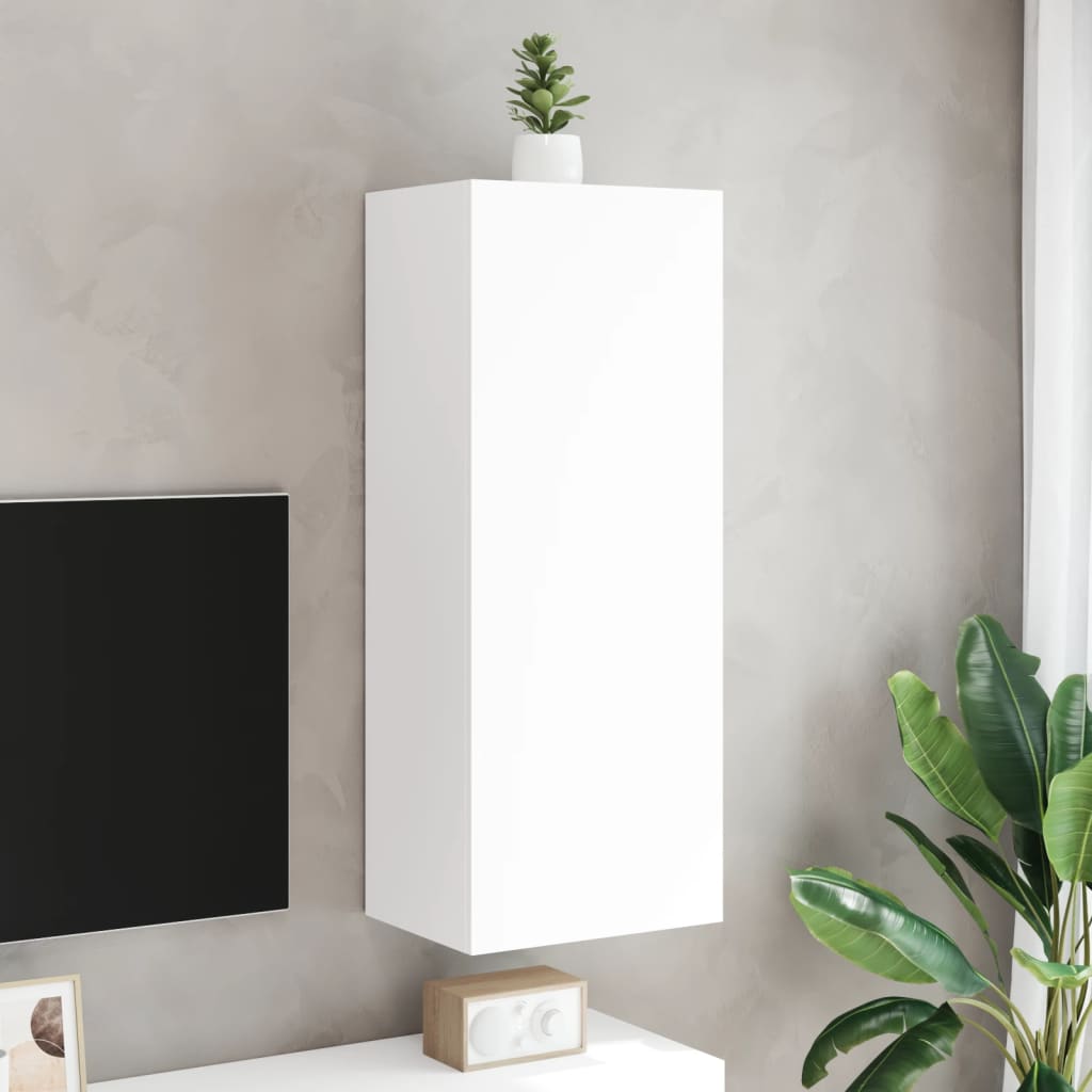 fehér szerelt fa fali TV-szekrény 40,5 x 30 x 102 cm