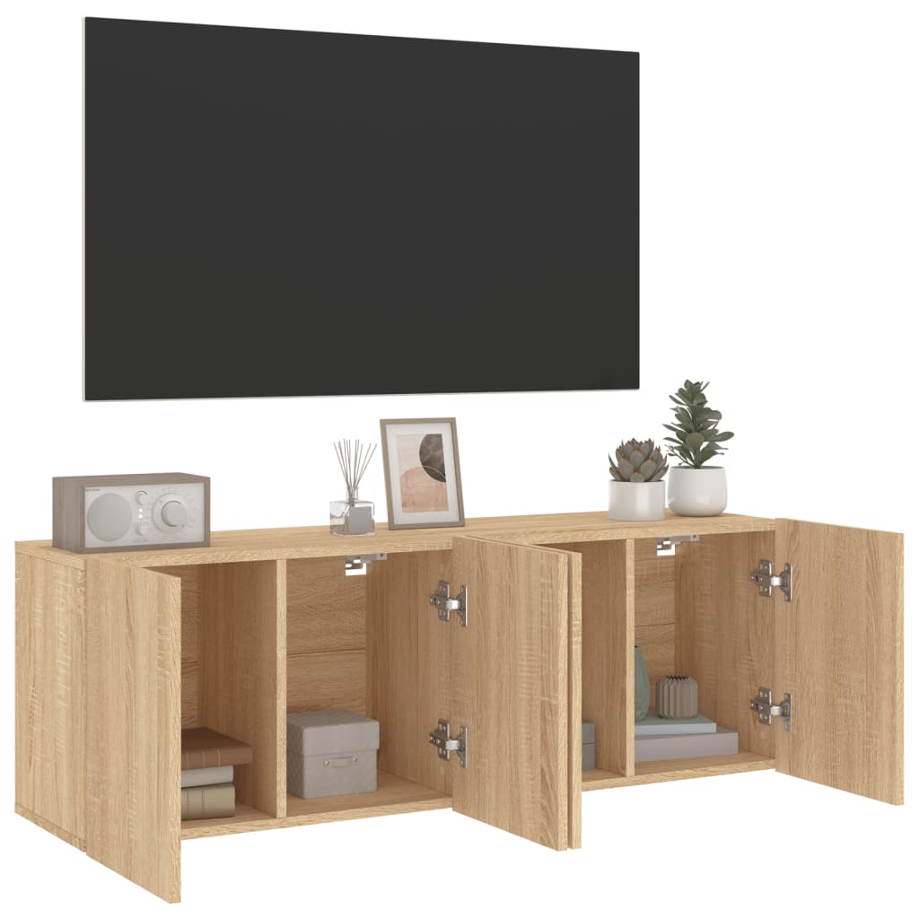 2 db sonoma tölgy színű fali TV-szekrény 60 x 30 x 41 cm