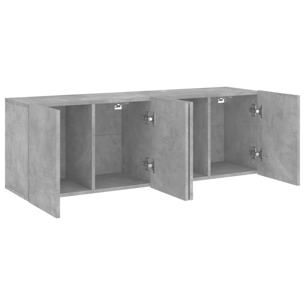 2 db betonszürke falra szerelhető TV-szekrény 60 x 30 x 41 cm