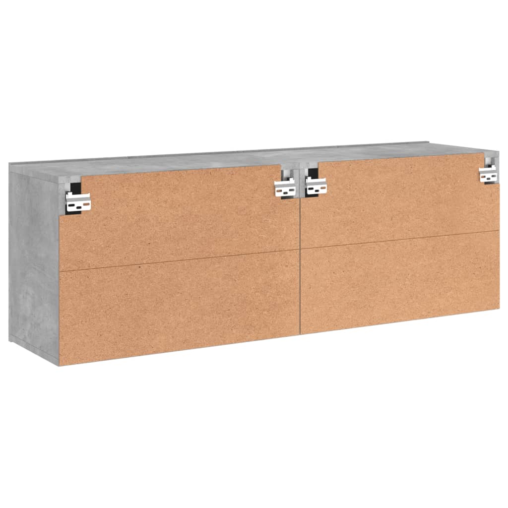 2 db betonszürke falra szerelhető TV-szekrény 60 x 30 x 41 cm
