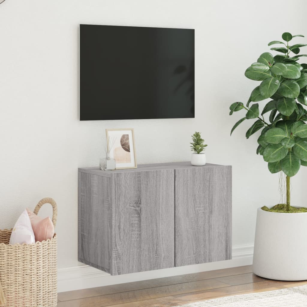 szürke sonoma színű falra szerelhető TV-szekrény 60 x 30 x 41cm