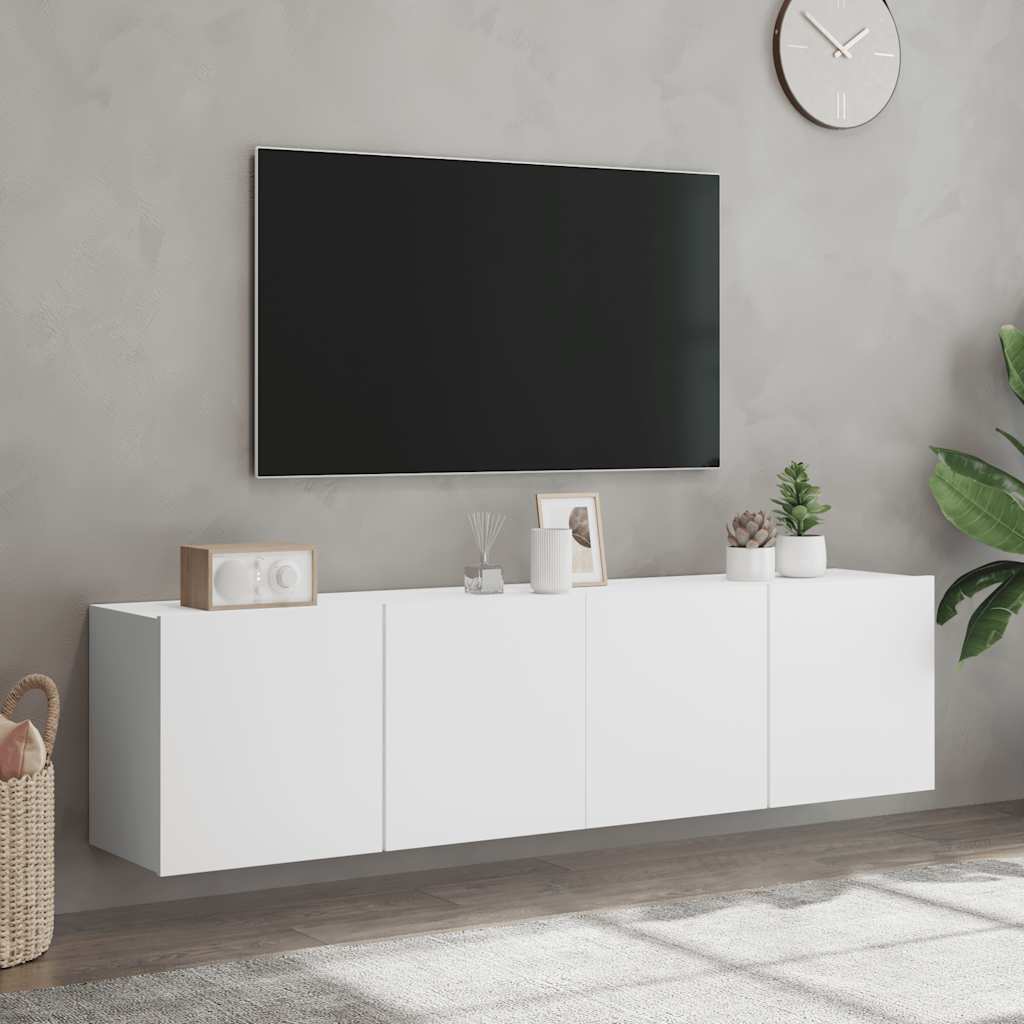 2 db fehér falra szerelhető TV-szekrény 80 x 30 x 41 cm
