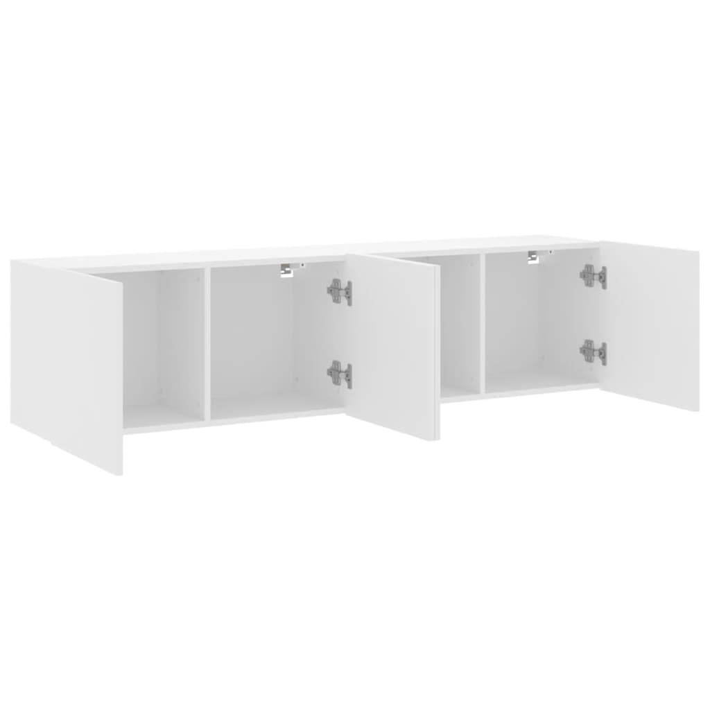 2 db fehér falra szerelhető TV-szekrény 80 x 30 x 41 cm