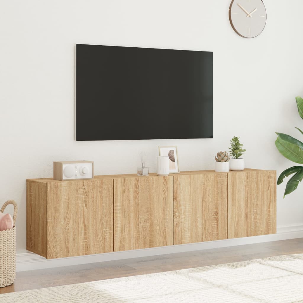 2 db sonoma tölgy színű fali TV-szekrény 80 x 30 x 41 cm