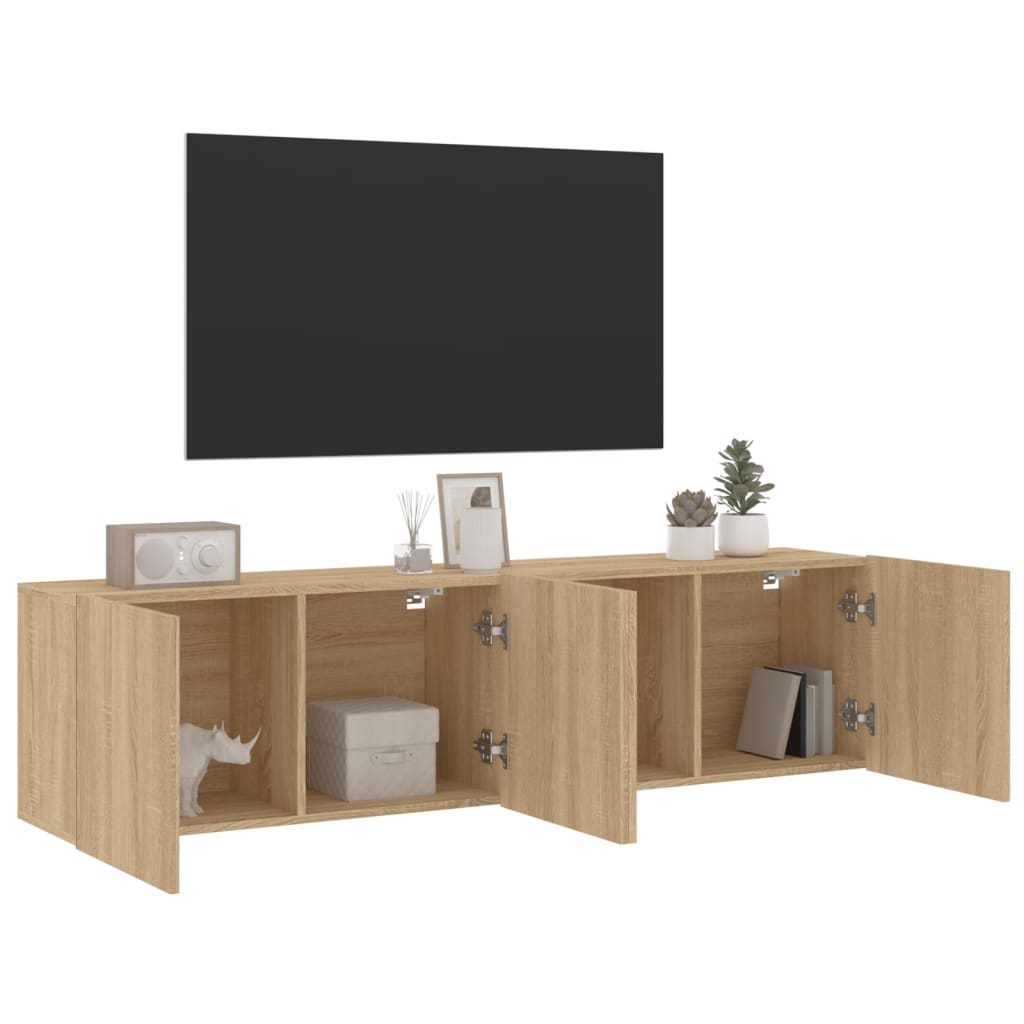 2 db sonoma tölgy színű fali TV-szekrény 80 x 30 x 41 cm