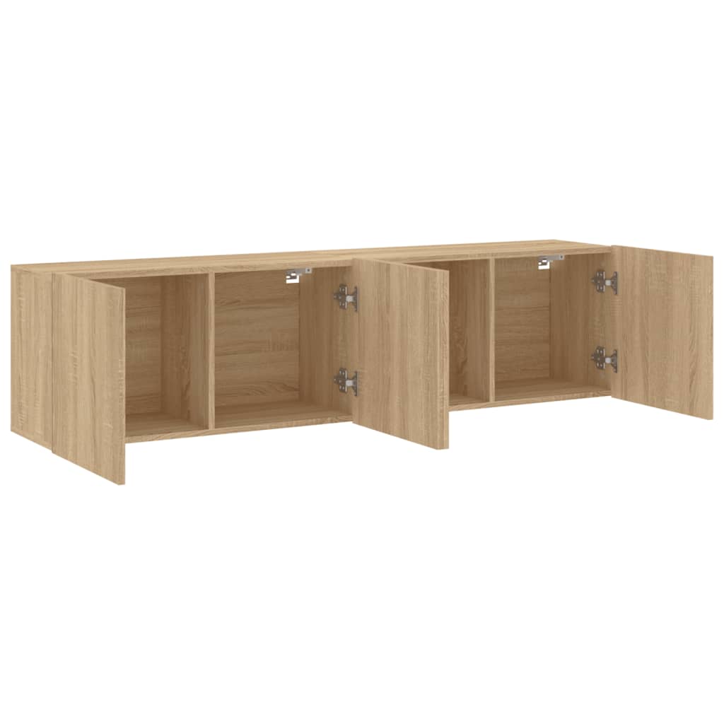 2 db sonoma tölgy színű fali TV-szekrény 80 x 30 x 41 cm