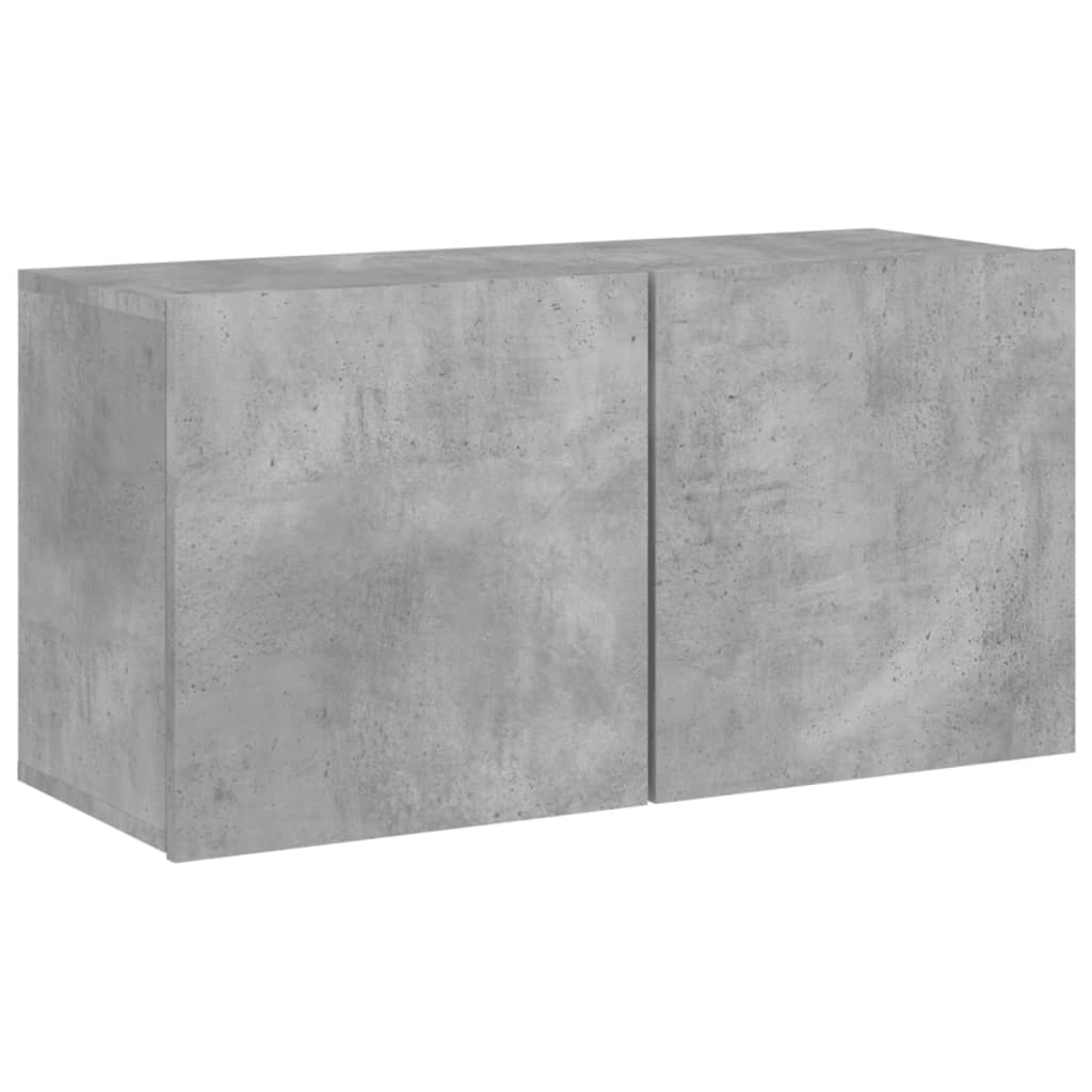 betonszürke falra szerelhető TV-szekrény 80 x 30 x 41 cm
