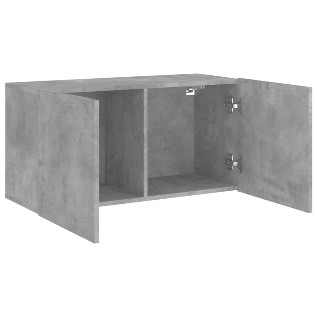 betonszürke falra szerelhető TV-szekrény 80 x 30 x 41 cm