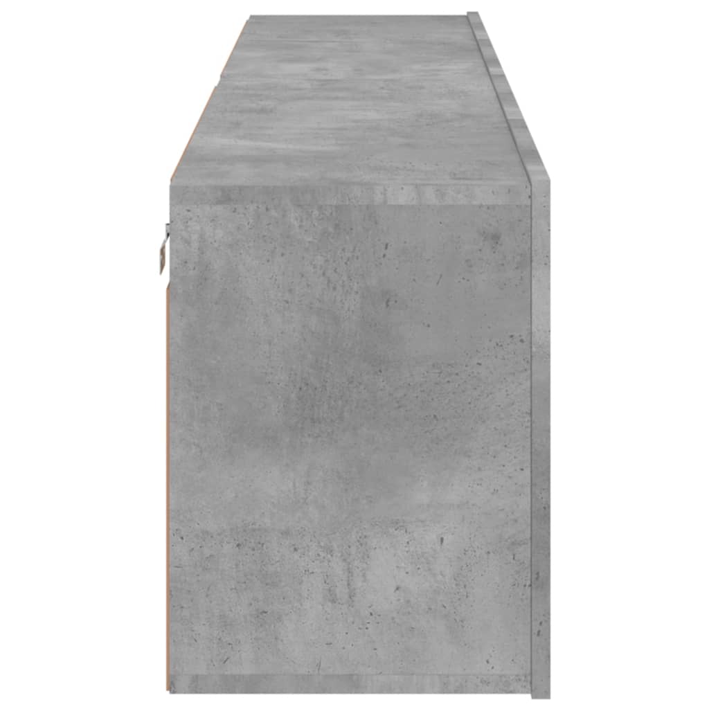 2 db betonszürke falra szerelhető TV-szekrény 80 x 30 x 41 cm