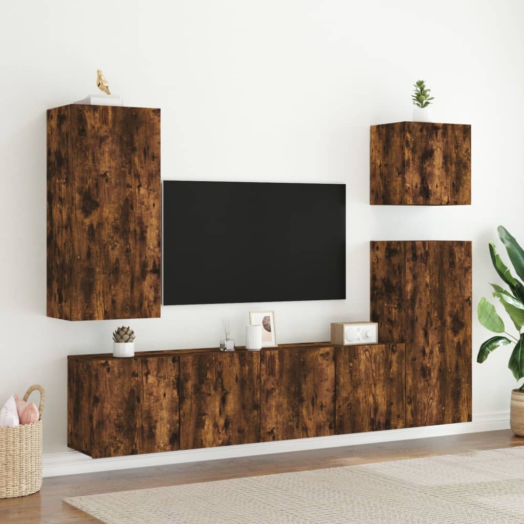 2 db füstös tölgy színű fali TV-szekrény 80 x 30 x 41 cm
