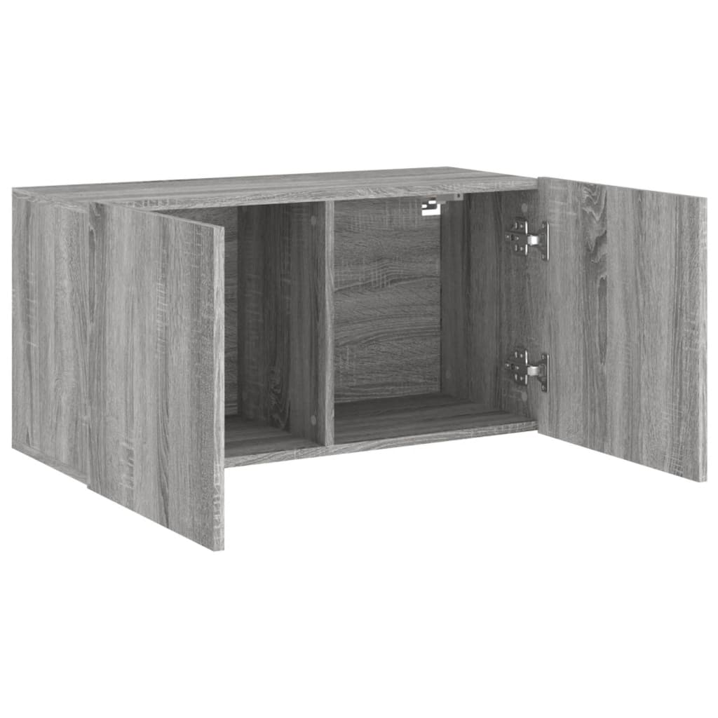 szürke sonoma színű falra szerelhető TV-szekrény 80 x 30 x 41cm