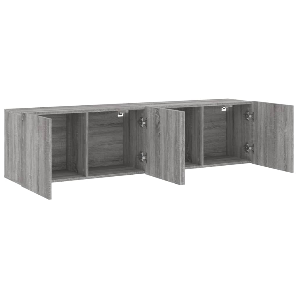 2 db szürke sonoma színű fali TV-szekrény 80 x 30 x 41 cm