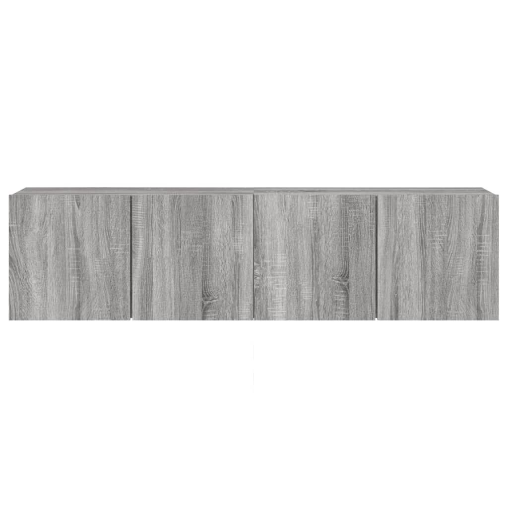 2 db szürke sonoma színű fali TV-szekrény 80 x 30 x 41 cm
