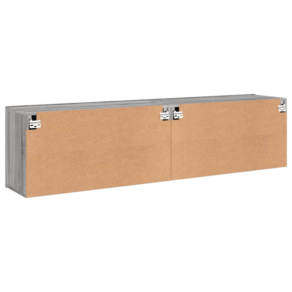 2 db szürke sonoma színű fali TV-szekrény 80 x 30 x 41 cm