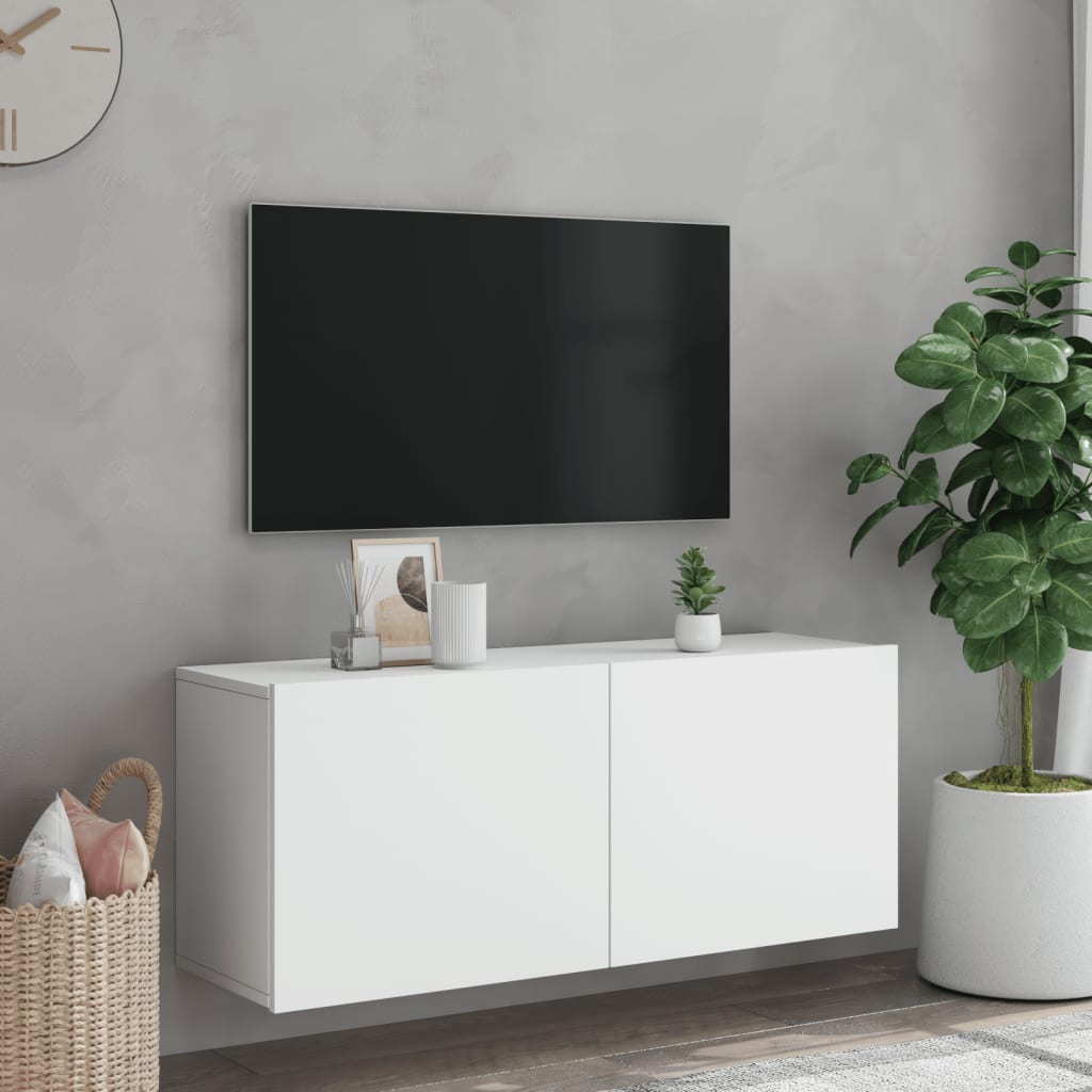 fehér falra szerelhető TV-szekrény 100 x 30 x 41 cm