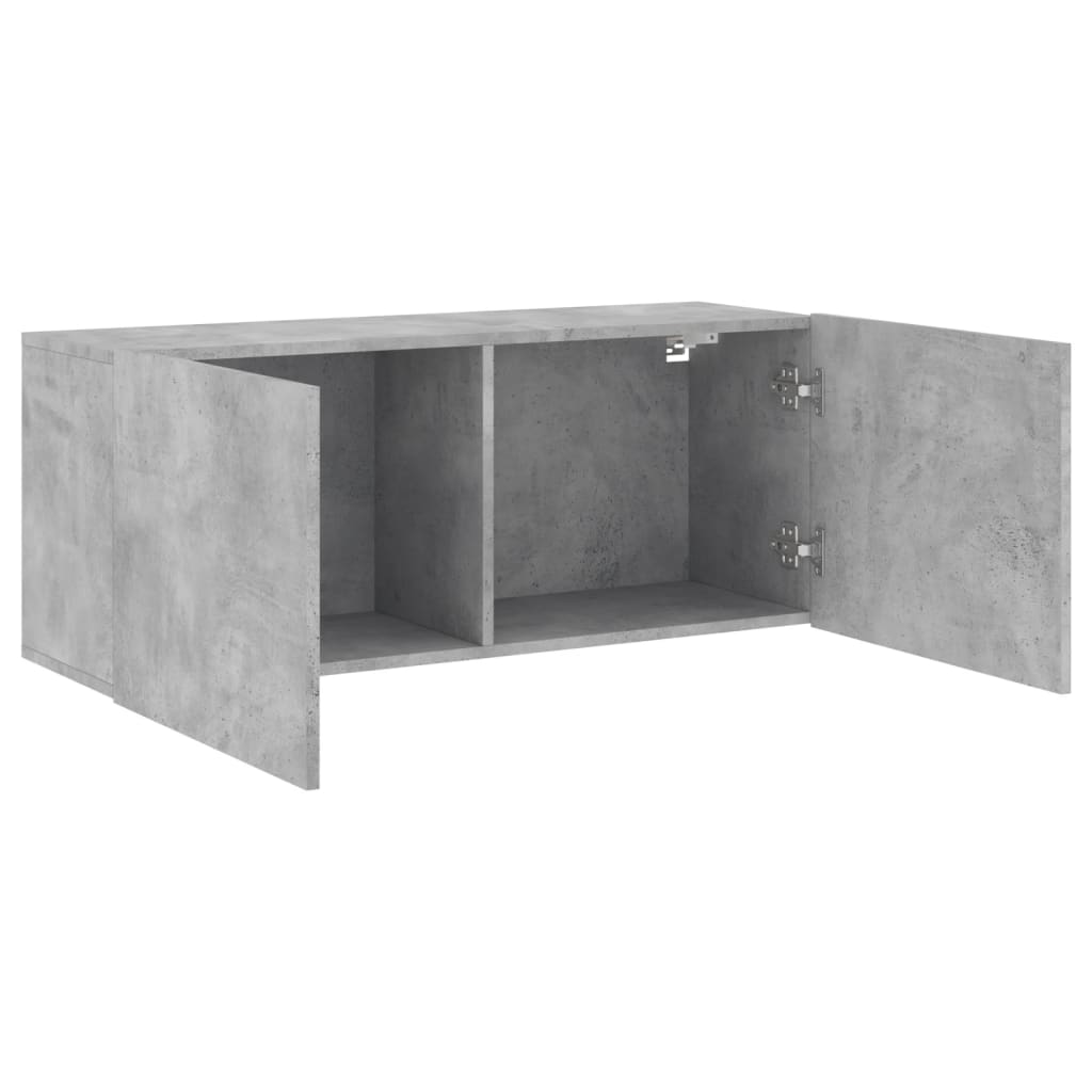 betonszürke falra szerelhető TV-szekrény 100 x 30 x 41 cm