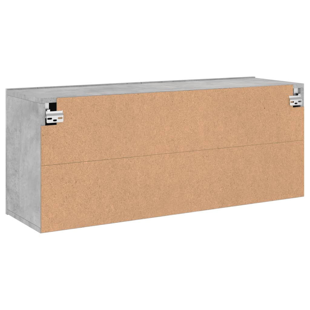 betonszürke falra szerelhető TV-szekrény 100 x 30 x 41 cm
