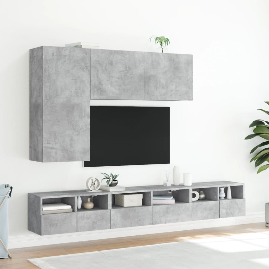 betonszürke falra szerelhető TV-szekrény 100 x 30 x 41 cm