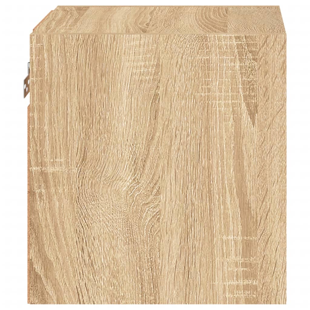 2 db sonoma tölgy fali TV-szekrény LED-ekkel 30x28,5x30 cm