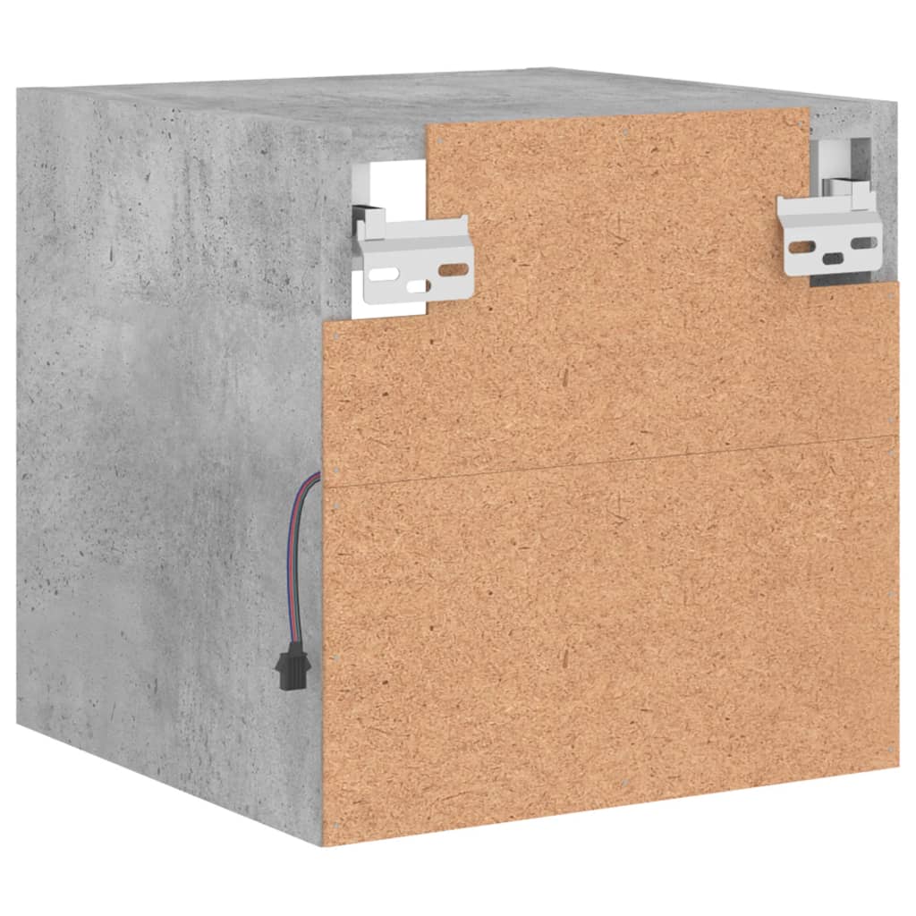 2 db betonszürke fali TV-szekrény LED-ekkel 30 x 28,5 x 30 cm
