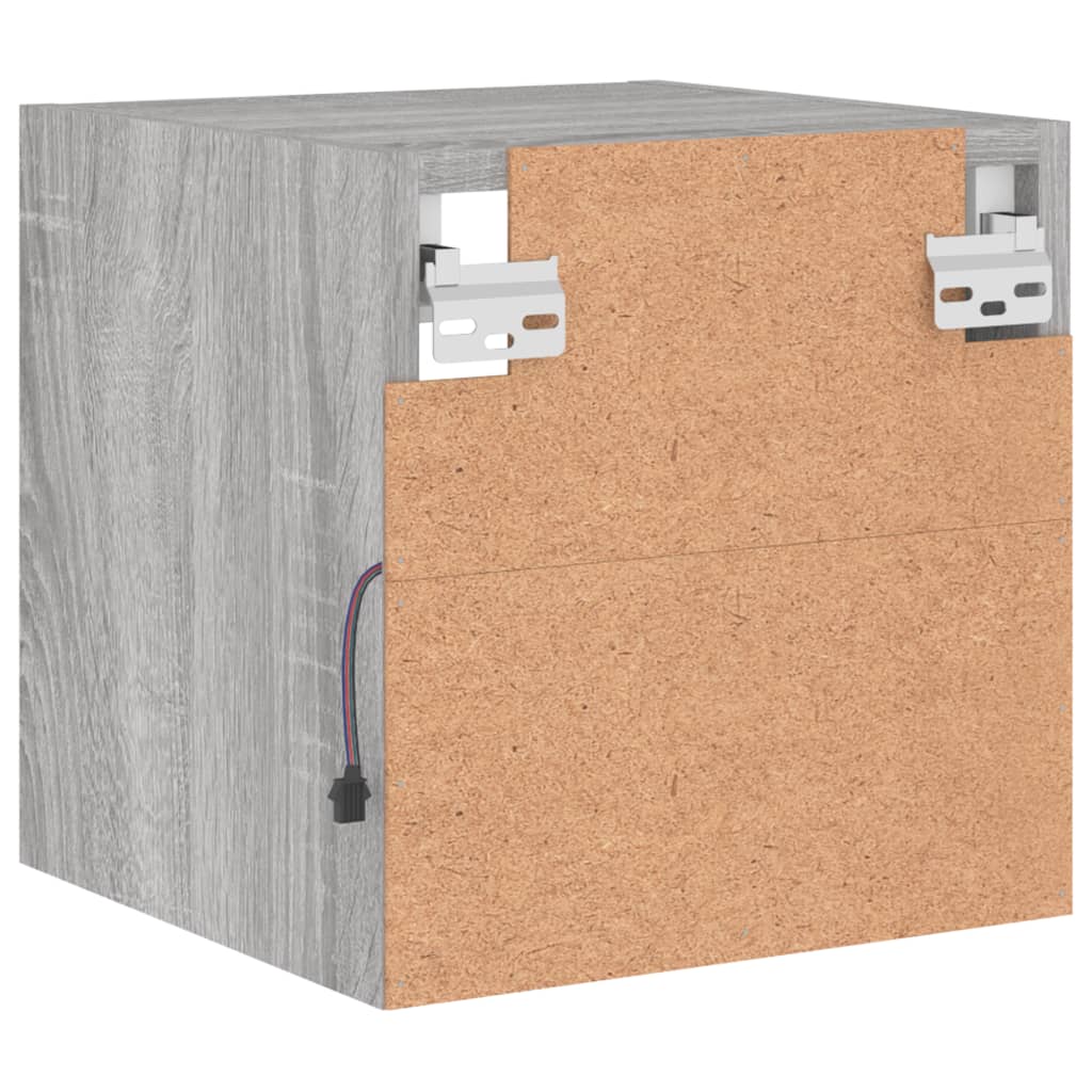 szürke sonoma színű fali TV-szekrény LED-ekkel 30x28,5x30 cm