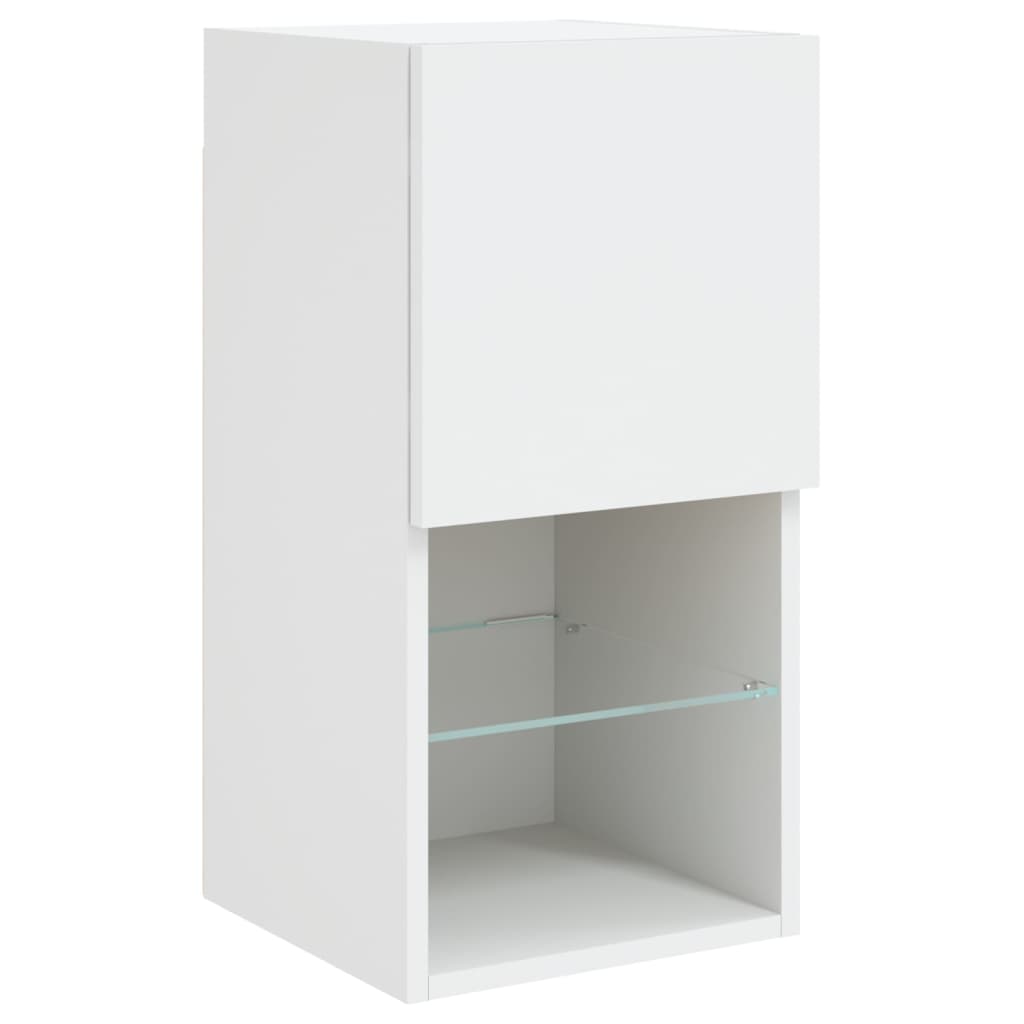 2 db fehér TV-szekrény LED-lámpákkal 30,5x30x60 cm
