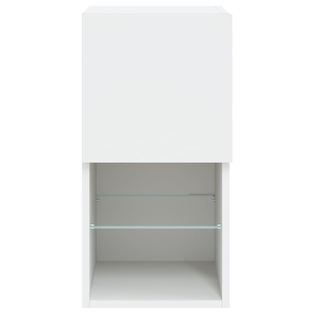 2 db fehér TV-szekrény LED-lámpákkal 30,5x30x60 cm
