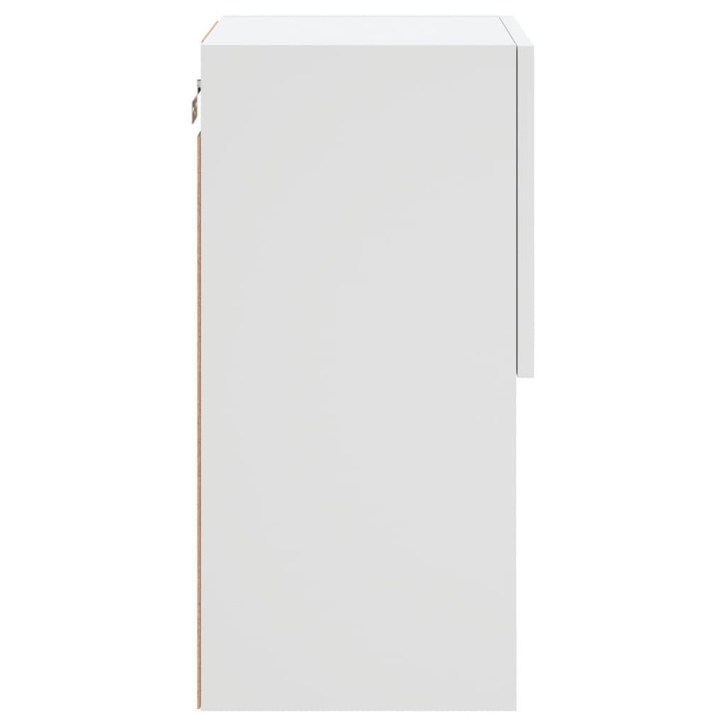 2 db fehér TV-szekrény LED-lámpákkal 30,5x30x60 cm