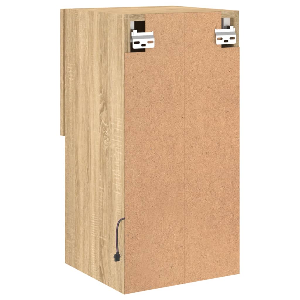 2 db sonoma tölgy színű TV-szekrény LED-lámpákkal 30,5x30x60 cm