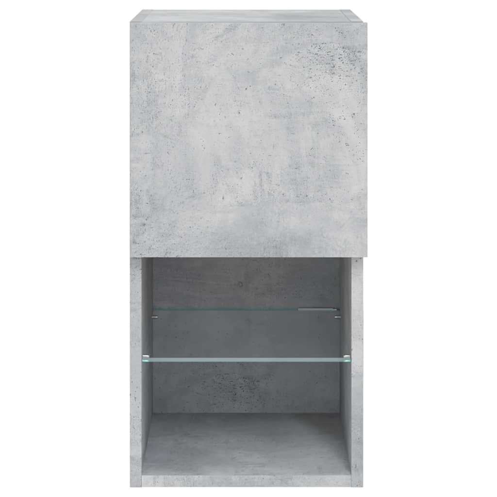 2 db betonszürke TV-szekrény LED-lámpákkal 30,5 x 35 x 40 cm