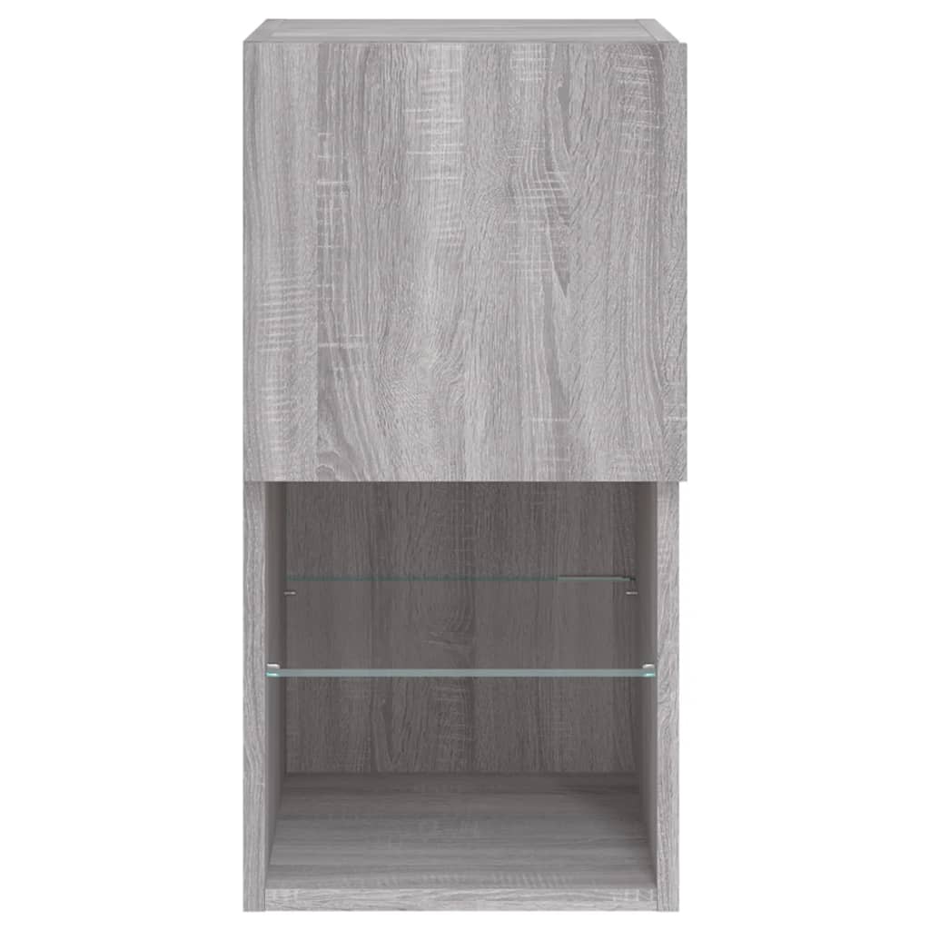 szürke sonoma TV-szekrény LED-lámpákkal 30,5 x 30 x 60 cm