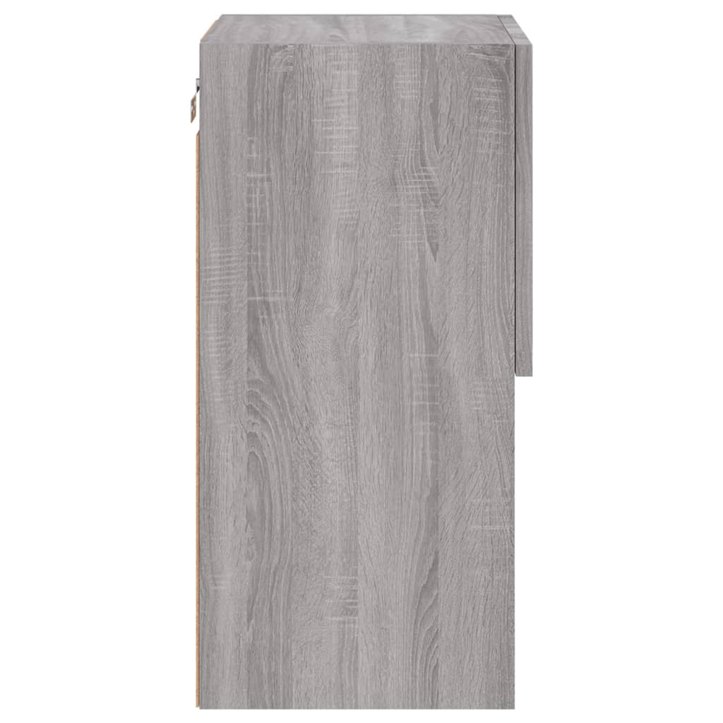 2 db szürke sonoma TV-szekrény LED lámpákkal 30,5x30x60 cm