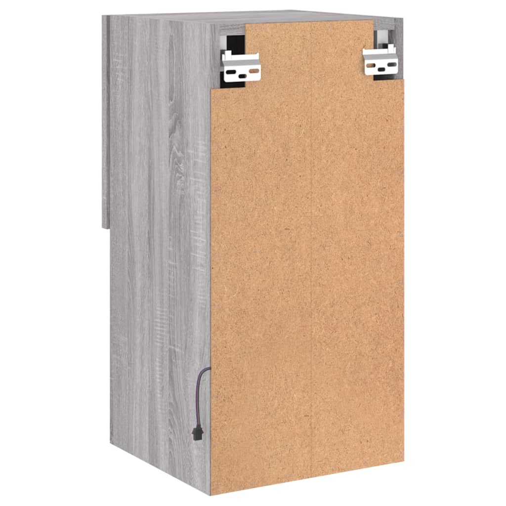 2 db szürke sonoma TV-szekrény LED lámpákkal 30,5x30x60 cm