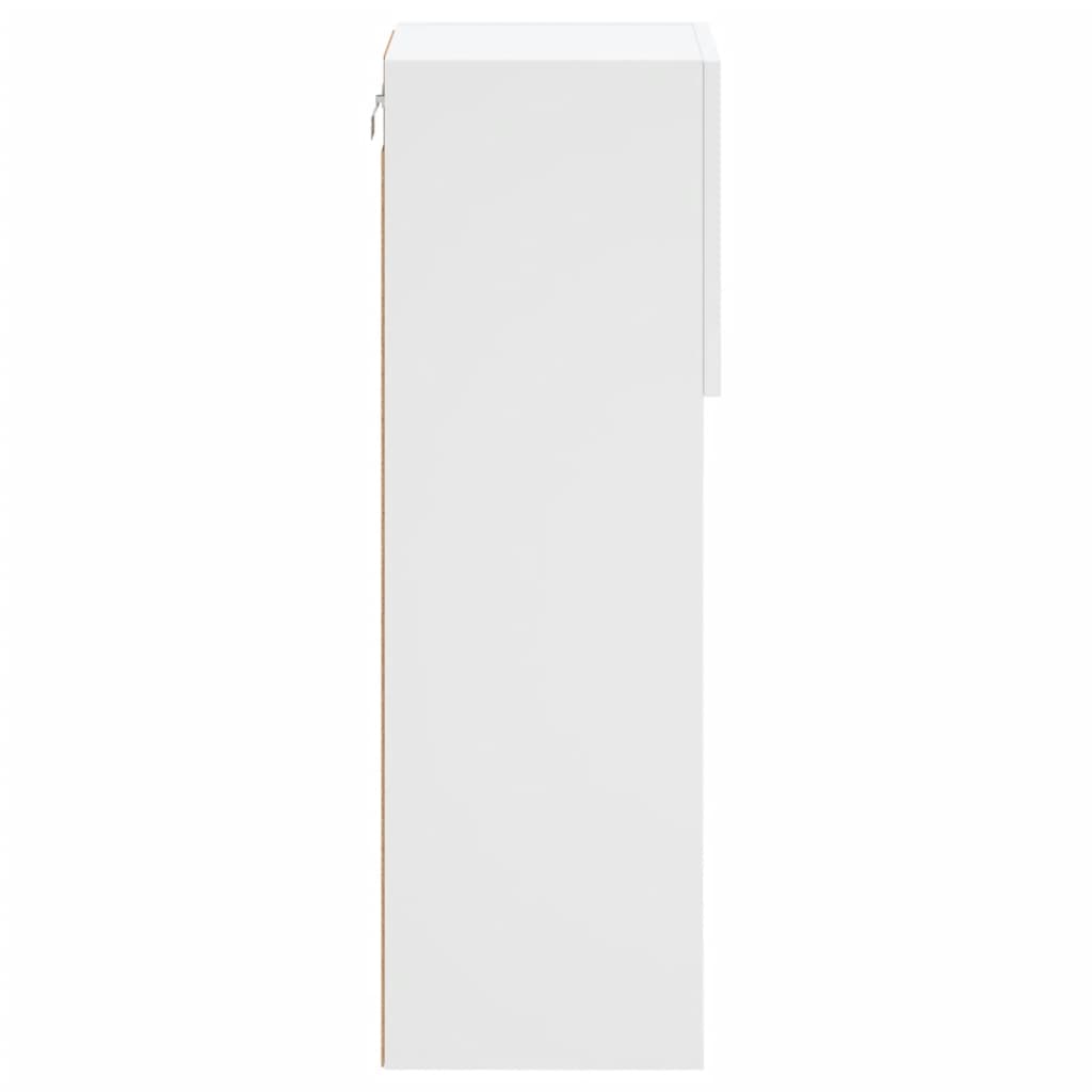 fehér TV-szekrény LED-lámpákkal 30,5x30x90 cm